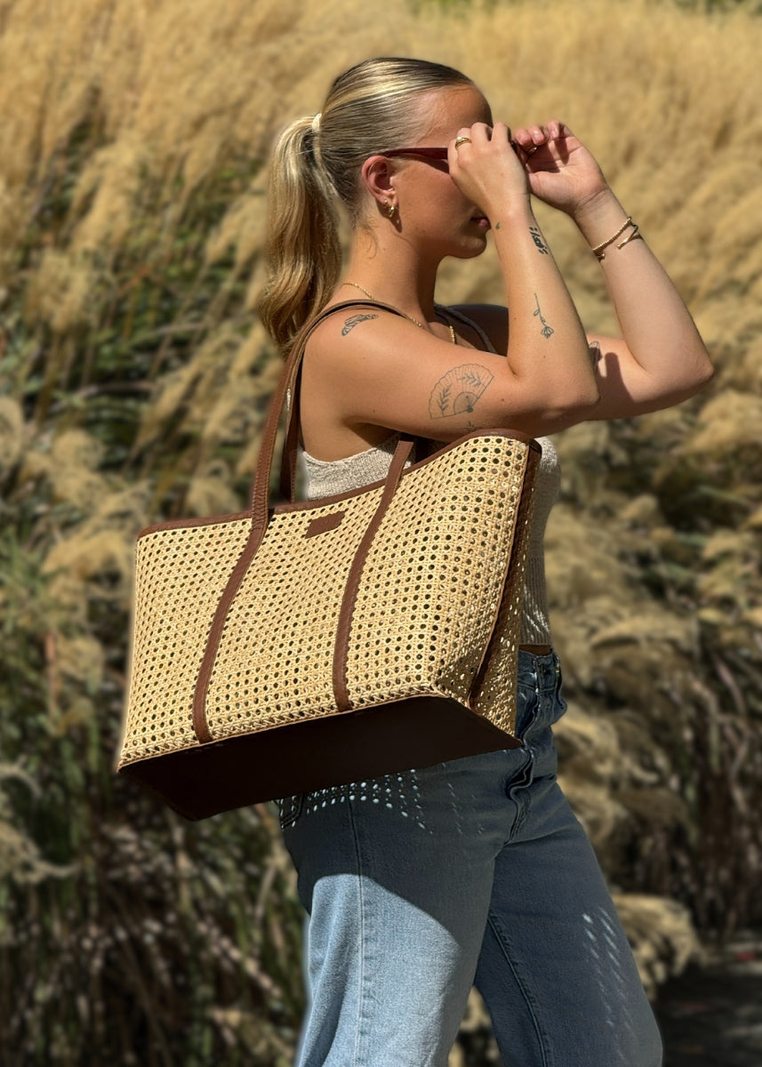 Clara Ratten Tote - Tan -