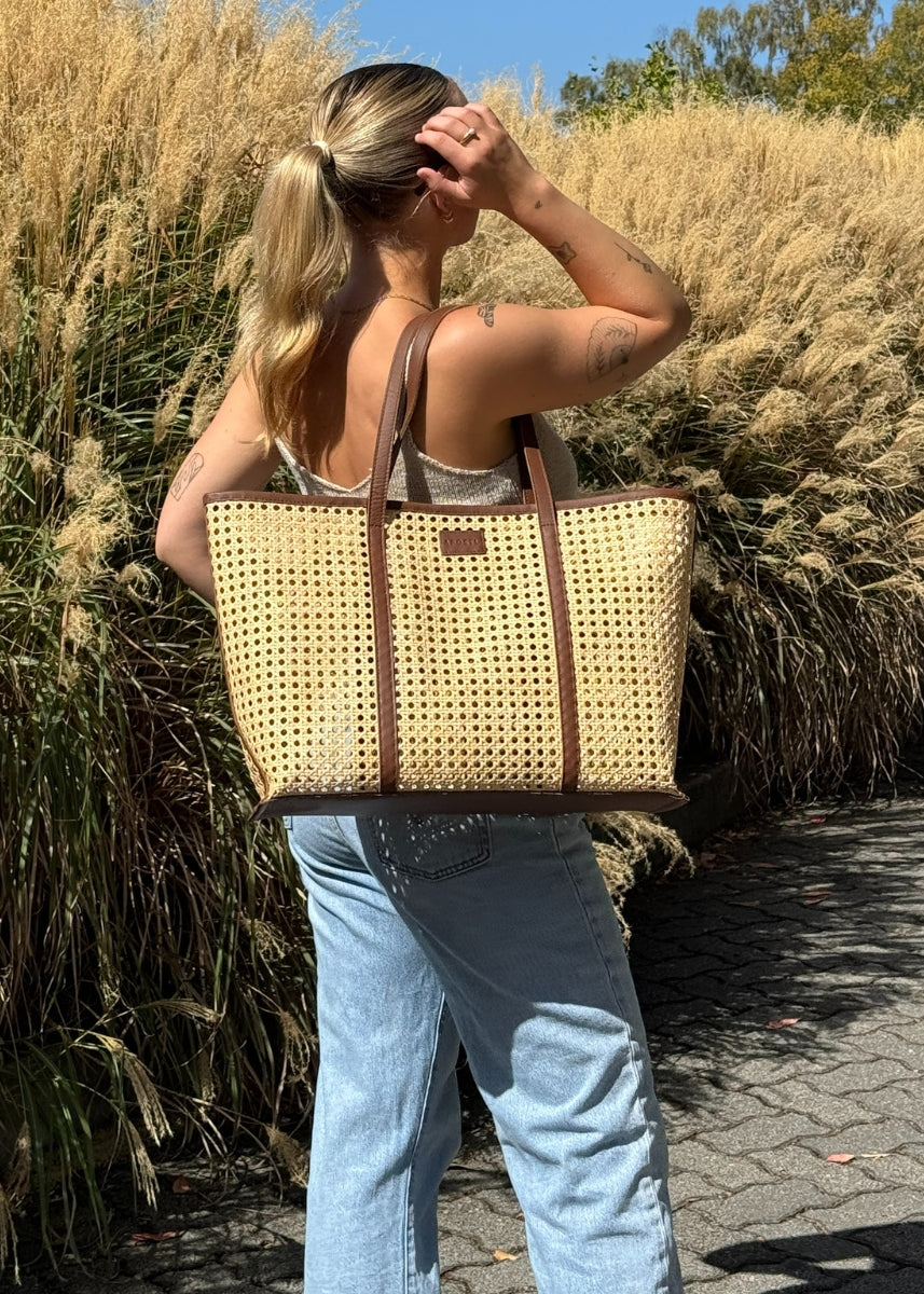 Clara Ratten Tote - Tan -