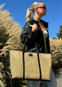 Clara Rattan Tote - Black -