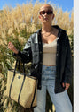 Clara Rattan Tote - Black -