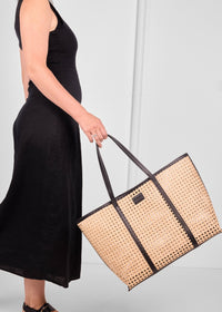 Clara Rattan Tote - Black -