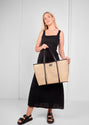 Clara Rattan Tote - Black -