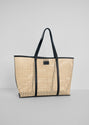 Clara Rattan Tote - Black -