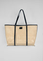 Clara Rattan Tote - Black -