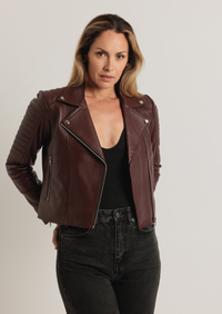 Barnabas Leather Jacket - Burgundy