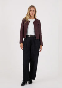 Apollo Leather Jacket - Burgundy