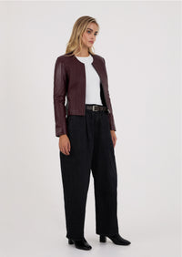 Apollo Leather Jacket - Burgundy