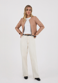 Apollo Leather Jacket - Nude