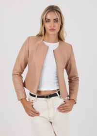 Apollo Leather Jacket - Nude