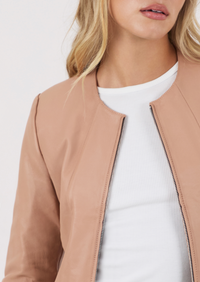 Apollo Leather Jacket - Nude