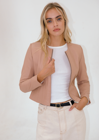 Apollo Leather Jacket - Nude