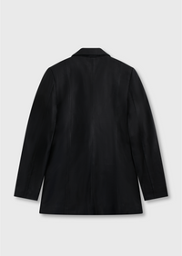 Ava Leather Blazer - Black