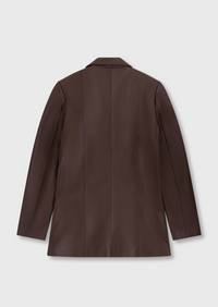 Ava Leather Blazer - Chocolate