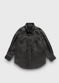 Cleo Leather Shirt - Black