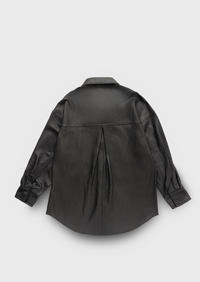 Cleo Leather Shirt - Black