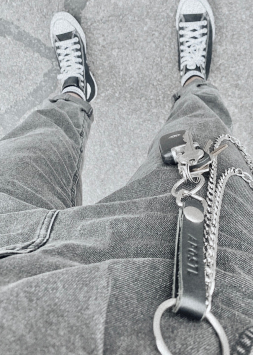 Premium Leather Eka Black Key Ring -